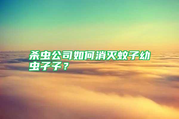 殺蟲(chóng)公司如何消滅蚊子幼蟲(chóng)孑孓？