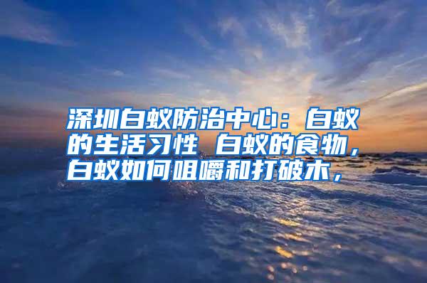 深圳白蟻防治中心：白蟻的生活習(xí)性 白蟻的食物，白蟻如何咀嚼和打破木，