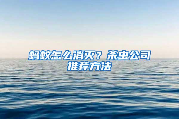 螞蟻怎么消滅？殺蟲公司推薦方法