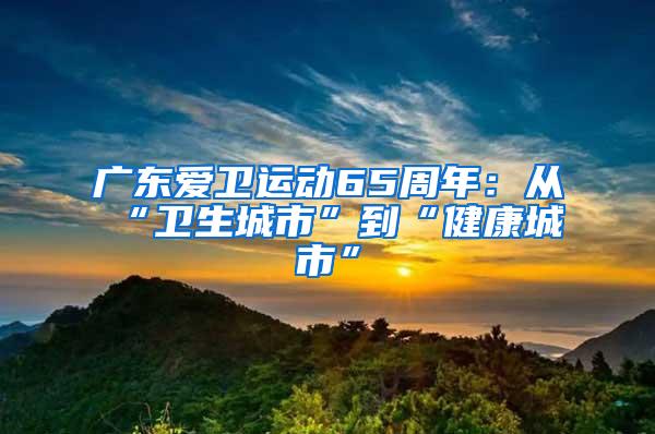 廣東愛衛運動65周年：從“衛生城市”到“健康城市”