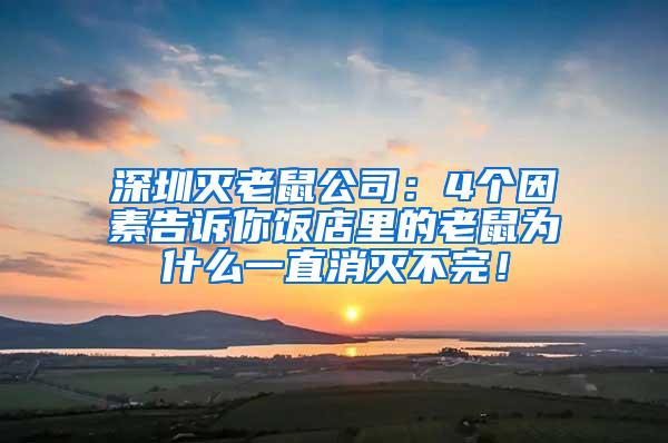 深圳滅老鼠公司：4個因素告訴你飯店里的老鼠為什么一直消滅不完！