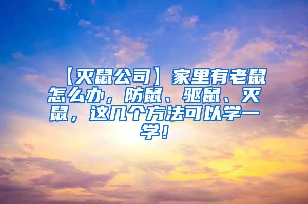 【滅鼠公司】家里有老鼠怎么辦，防鼠、驅鼠、滅鼠，這幾個方法可以學一學！