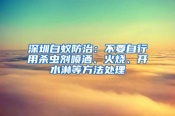 深圳白蟻防治：不要自行用殺蟲劑噴灑、火燒、開水淋等方法處理