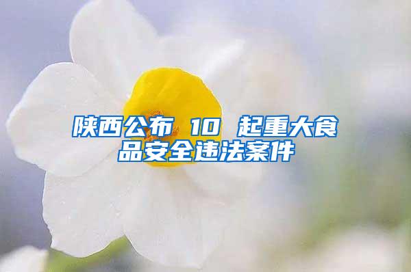 陜西公布 10 起重大食品安全違法案件