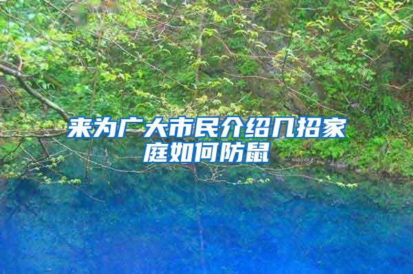 來(lái)為廣大市民介紹幾招家庭如何防鼠