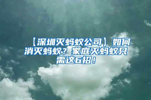 【深圳滅螞蟻公司】如何消滅螞蟻？家庭滅螞蟻只需這6招！