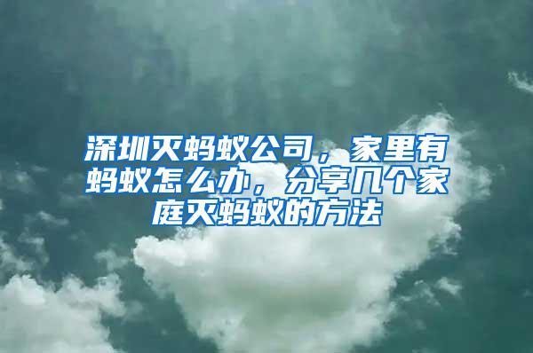 深圳滅螞蟻公司，家里有螞蟻怎么辦，分享幾個家庭滅螞蟻的方法