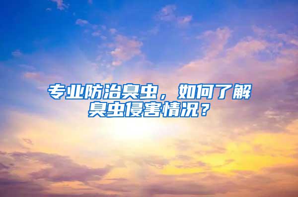 專業(yè)防治臭蟲，如何了解臭蟲侵害情況？