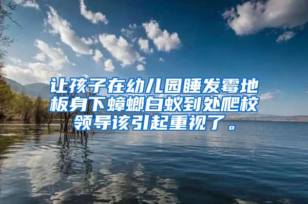 讓孩子在幼兒園睡發(fā)霉地板身下蟑螂白蟻到處爬校領(lǐng)導(dǎo)該引起重視了。