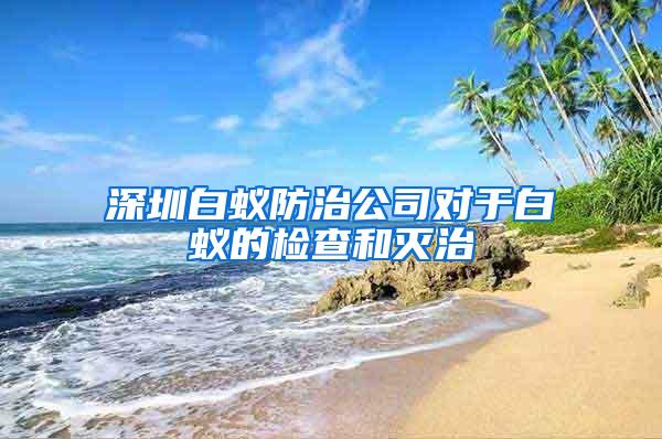 深圳白蟻防治公司對于白蟻的檢查和滅治