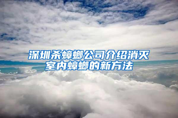 深圳殺蟑螂公司介紹消滅室內蟑螂的新方法