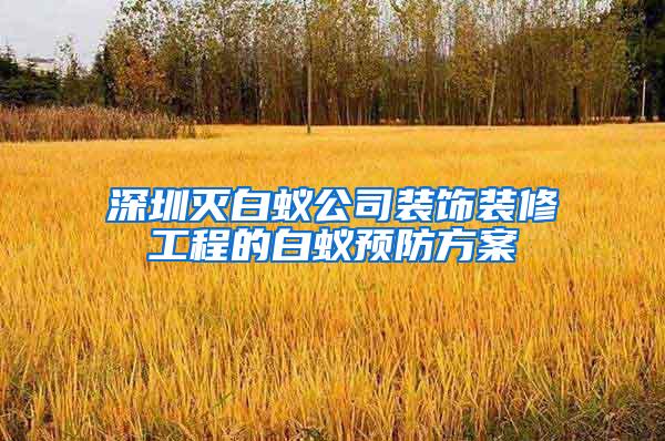 深圳滅白蟻公司裝飾裝修工程的白蟻預防方案