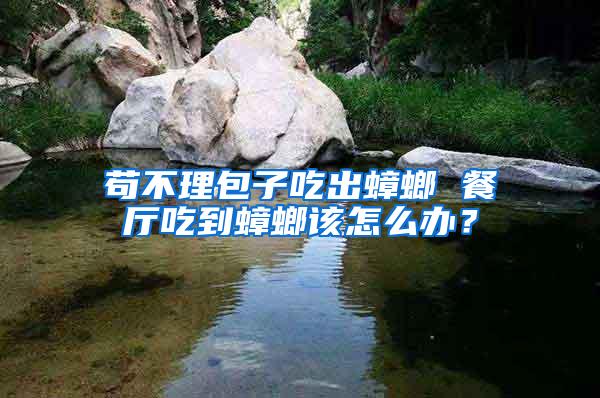 茍不理包子吃出蟑螂 餐廳吃到蟑螂該怎么辦？