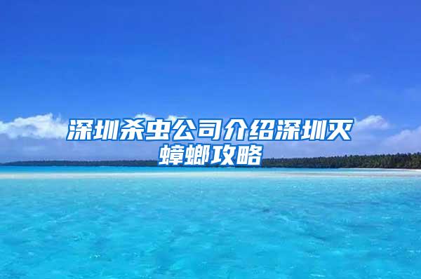 深圳殺蟲公司介紹深圳滅蟑螂攻略