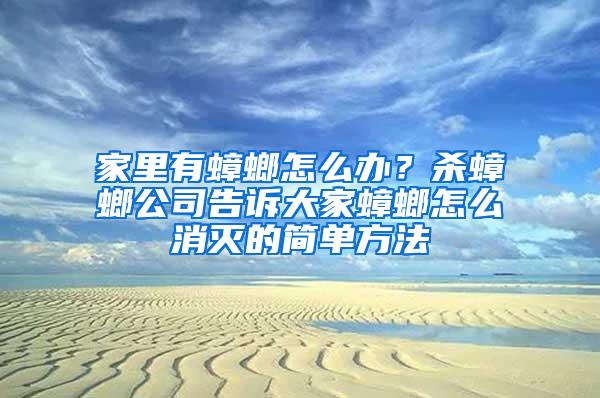 家里有蟑螂怎么辦？殺蟑螂公司告訴大家蟑螂怎么消滅的簡(jiǎn)單方法