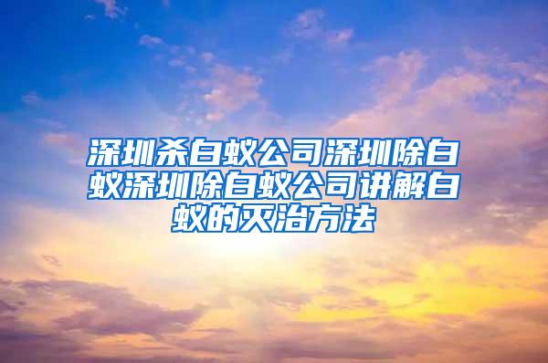 深圳殺白蟻公司深圳除白蟻深圳除白蟻公司講解白蟻的滅治方法