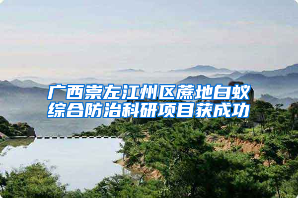 廣西崇左江州區蔗地白蟻綜合防治科研項目獲成功