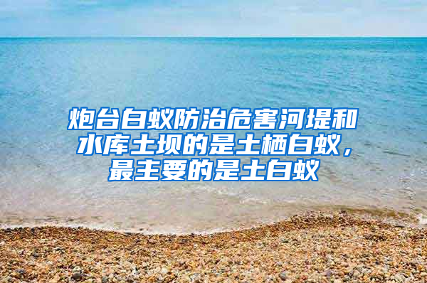 炮臺白蟻防治危害河堤和水庫土壩的是土棲白蟻，最主要的是土白蟻